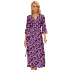 Violet White Pattern Midsummer Wrap Dress by ytdream