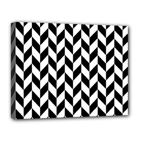 Black And White Pattern Canvas 14  X 11  (stretched) by ytdream