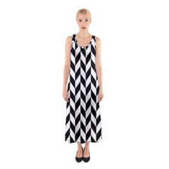 Black And White Pattern Sleeveless Maxi Dress by ytdream