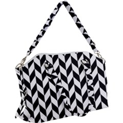 Black And White Pattern Canvas Crossbody Bag by ytdream