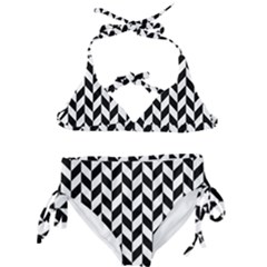 Black And White Pattern Kids  Classic Bikini Set by ytdream