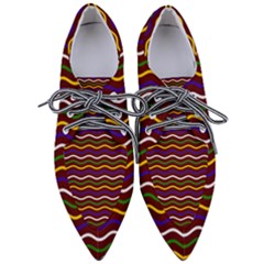 Multicolor Wave Pattern Pointed Oxford Shoes by ytdream