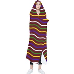 Multicolor Wave Pattern Wearable Blanket by ytdream