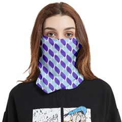 White Blue Pattern Face Covering Bandana (two Sides) by ytdream