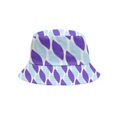 White Blue Pattern Bucket Hat (kids) by ytdream