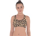 Leopard Skin Pattern Cross String Back Sports Bra View1