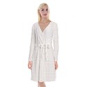 A White Background With A Brown Pattern On It Long Sleeve Velvet Front Wrap Dress View1