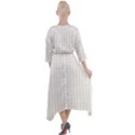 A White Background With A Brown Pattern On It Quarter Sleeve Wrap Front Maxi Dress View2