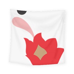 A Red Flower With A Black Background Square Tapestry (small) by catchydesignhill