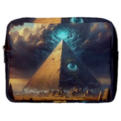 Mystic Blue Pyramid Art Make Up Pouch (large) by ExtraAwesomeSauce