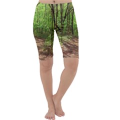 Peaceful Green Forest Walk Cropped Leggings  by ExtraAwesomeSauce