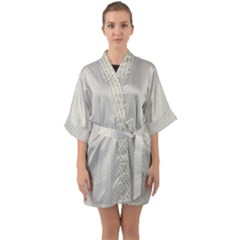 A Green And White Background With A Wavy Pattern Half Sleeve Satin Kimono  by catchydesignhill