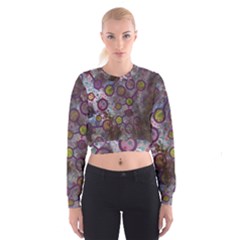 Abstract Molecular Space Art Cropped Sweatshirt by ExtraAwesomeSauce