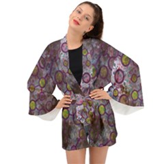 Abstract Molecular Space Art Long Sleeve Kimono by ExtraAwesomeSauce