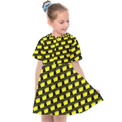 Royalty Inspired Crown Pattern Kids  Sailor Dress by ExtraAwesomeSauce