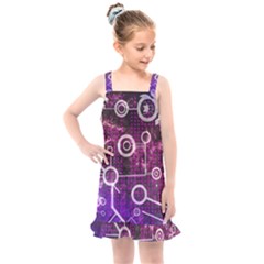 Cosmic Network Geometric Art Kids  Overall Dress by ExtraAwesomeSauce