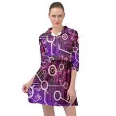 Cosmic Network Geometric Art Mini Skater Shirt Dress by ExtraAwesomeSauce