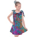 Abstract Tech Galaxy Design Kids  Tie Up Tunic Dress View1