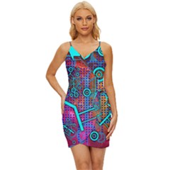 Abstract Tech Galaxy Design Wrap Tie Front Dress by ExtraAwesomeSauce