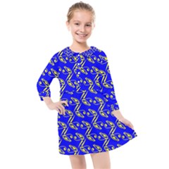 Eye Of Horus Pattern Kids  Quarter Sleeve Shirt Dress by ExtraAwesomeSauce