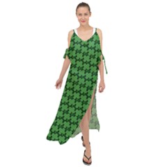 St  Patrick s Day Clovers Maxi Chiffon Cover Up Dress by ExtraAwesomeSauce