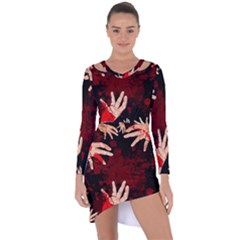 Horror Themed Bloody Hands Asymmetric Cut-out Shift Dress by ExtraAwesomeSauce