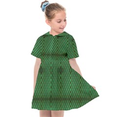 Green Diamond Grid Pattern Kids  Sailor Dress by ExtraAwesomeSauce