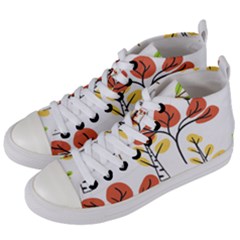 Tree Auntumn Leaf Women s Mid-top Canvas Sneakers by anzea