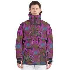 Pink And Purple Leopard Men s Pullover Zip Ski And Snowboard Waterproof Breathable Jacket by ExtraAwesomeSauce