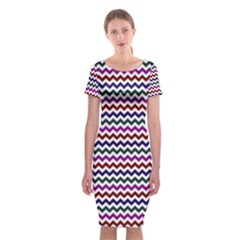 Chevron Pattern Classic Short Sleeve Midi Dress by ytdream