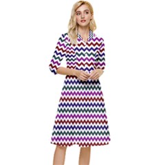 Chevron Pattern Classy Knee Length Dress by ytdream