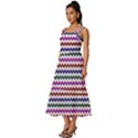 Chevron Pattern Square Neckline Tiered Midi Dress View2