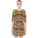 Colorful Geometric Pattern Design Quarter Sleeve Pocket Dress View1