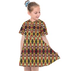 Colorful Geometric Pattern Design Kids  Sailor Dress by ExtraAwesomeSauce