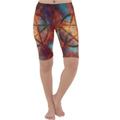 Enchanted Nebula Pentagram Art Cropped Leggings  by ExtraAwesomeSauce