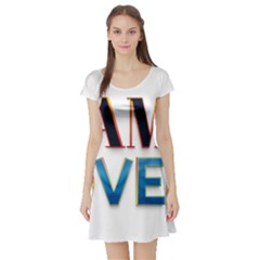 Game Over Text Design  Short Sleeve Skater Dress by 7223056