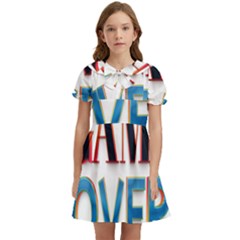 Game Over Text Design  Kids  Bow Tie Puff Sleeve Dress by 7223056