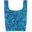 Blue Floral Pattern Texture, Floral Ornaments Texture, Blue Floral Background Foldable Shopping Bag View2