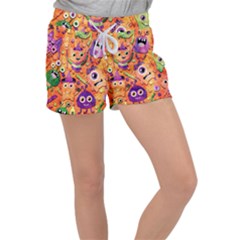 Halloween Monsters Women s Velour Lounge Shorts by kyorashop23