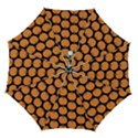 Black And Orange Pumpkin Automatic Folding Umbrella with Case (Medium) View1