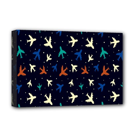 Blue Sky Airplanes Planes Deluxe Canvas 18  X 12  (stretched) by ConteMonfrey