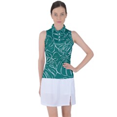 Tropical Green Monstera  Women s Sleeveless Polo T-shirt by ConteMonfrey