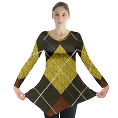 Yellow Plaid Long Sleeve Tunic  by ConteMonfrey