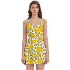 Yellow Flowers Roses On The Wall Lemons Body Wrap Sleeveless V-neck Mini Dress by ConteMonfrey