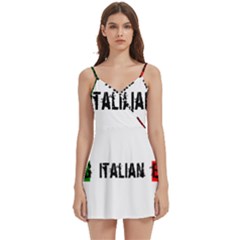 Strong Italian Energy Body Wrap Sleeveless V-neck Mini Dress by ConteMonfrey