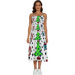 It`s Cold Outside Christmas Pattern Sleeveless Shoulder Straps Boho Dress by ConteMonfrey