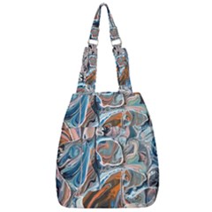 Blue Islands Center Zip Backpack by kaleidomarblingart