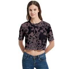 Venomous Elegance Women s Round Neck Short Sleeve Crop Top by dflcprintsclothing