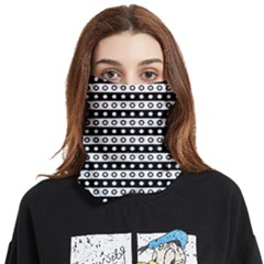 Black And White Circles Pattern Face Covering Bandana (two Sides) by ytdream