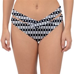 Black And White Circles Pattern Double Strap Halter Bikini Bottoms by ytdream